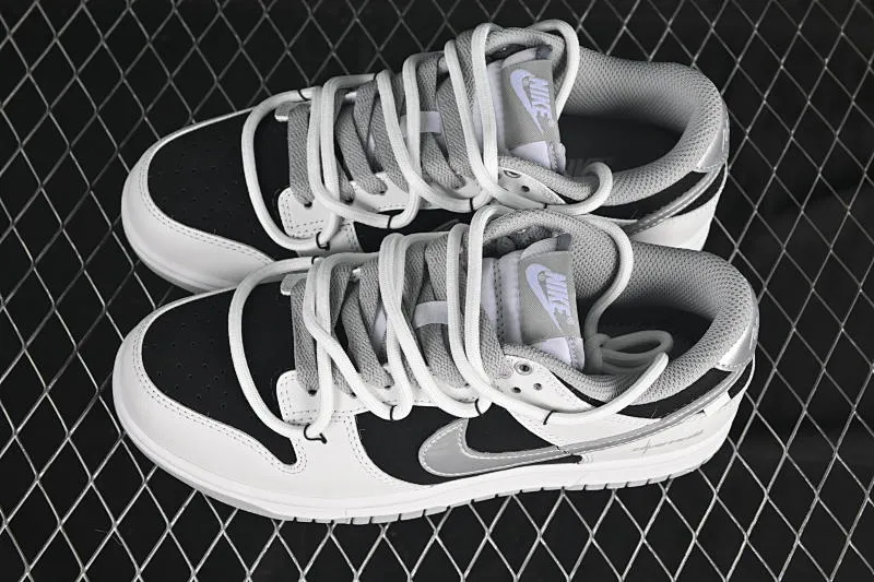 All categories Nk SB Dunk Series Nk SB Dunk Low High-end customized low-top sneakers Nike SB Dunk Low "Just Do it" Strap black and silver Anniversary high-end customized low-top casual sneakers WS0414-025